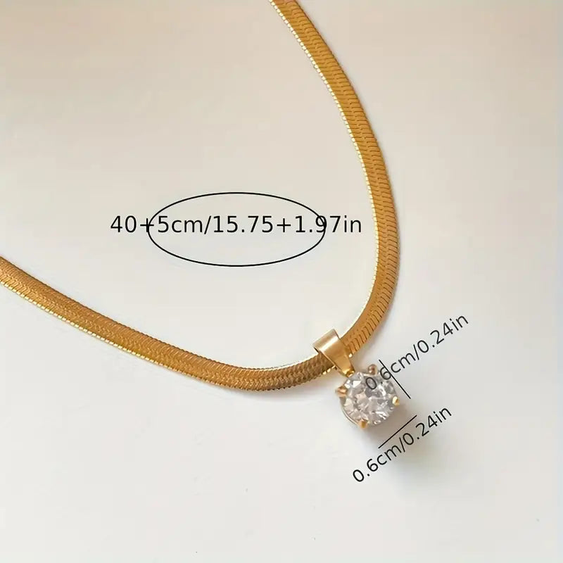 Serene Gold Rhinestone Necklace