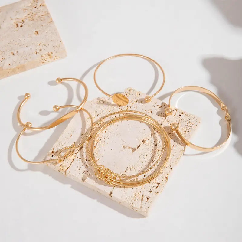 Stylish Gold Bracelet Set