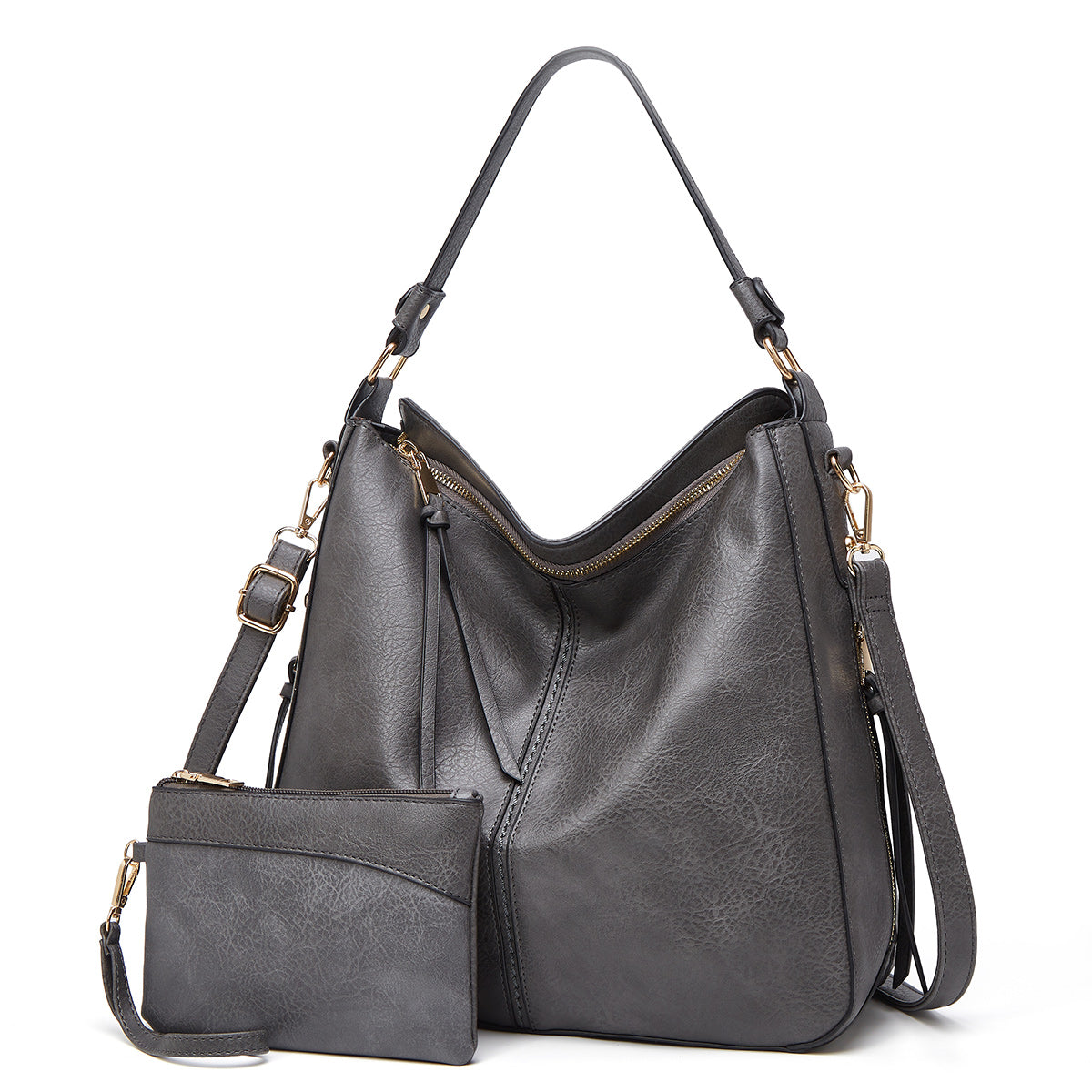 Vivian | Leather Hobo Bag + FREE Pouch Wallet