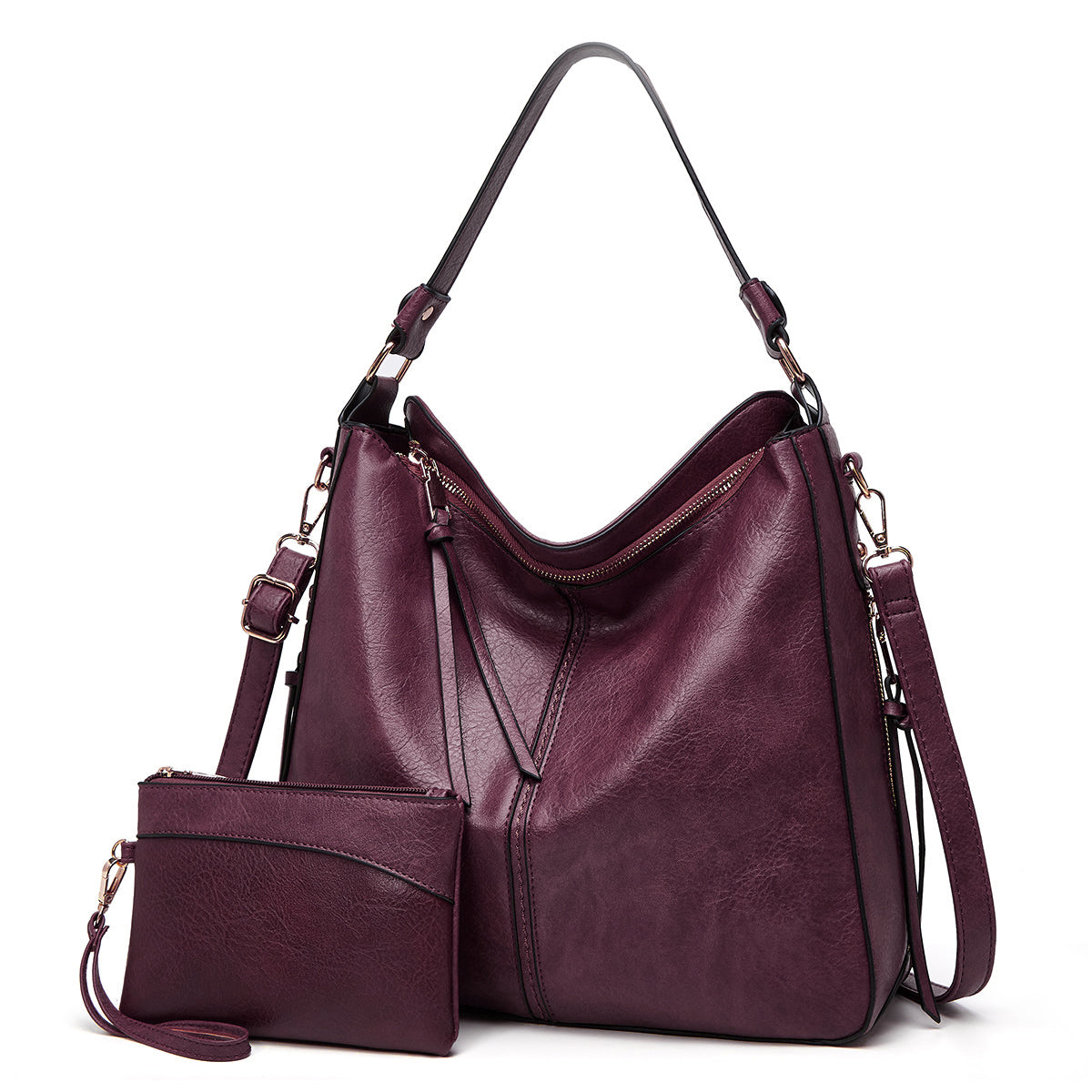 Vivian | Leather Hobo Bag + FREE Pouch Wallet