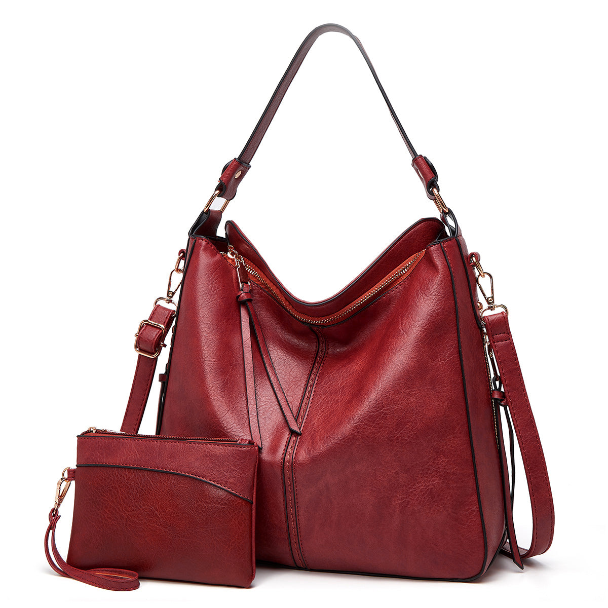 Vivian | Leather Hobo Bag + FREE Pouch Wallet