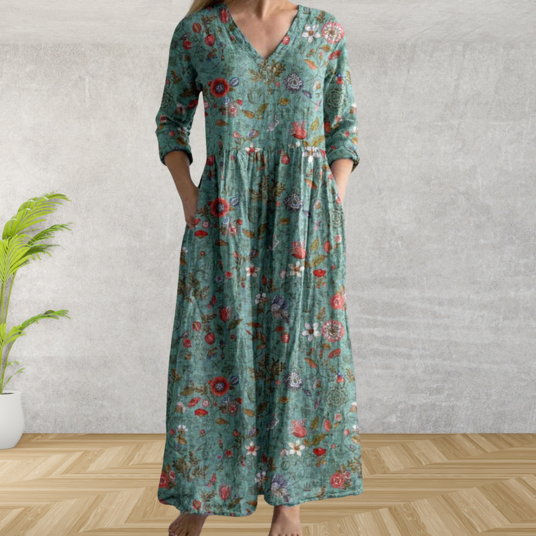 Yulya™ | Elegant Floral Midi Dress