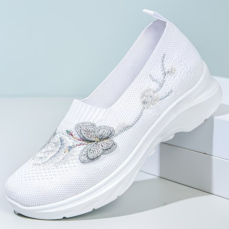 Carolyn - Butterfly Embroidered Loafers