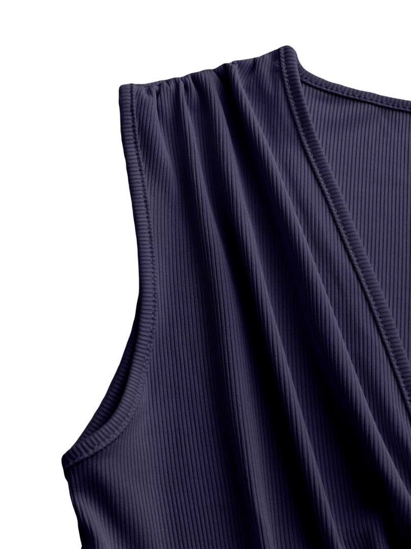 CHARITY | Textured Chic Sleeveless Wide-Leg Jumpsuit