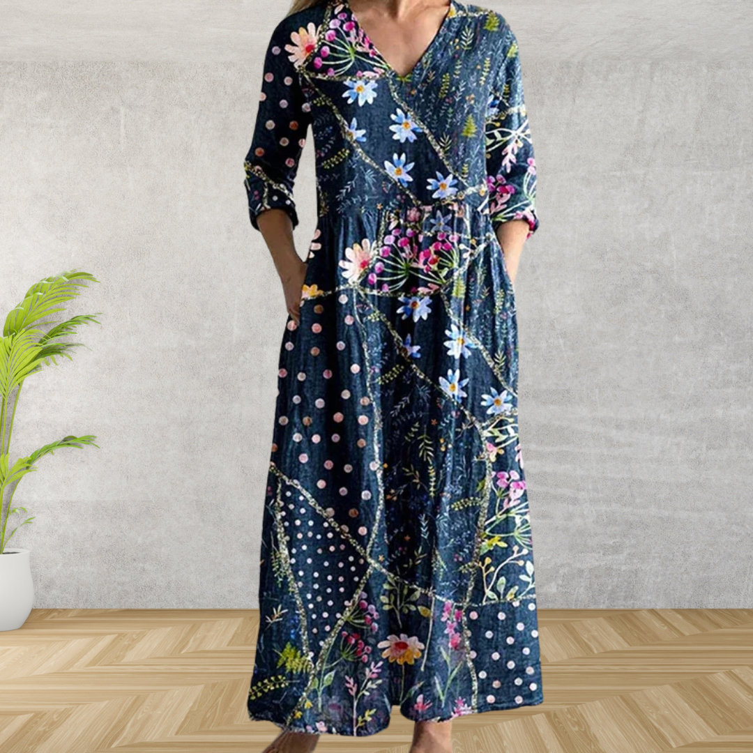Yulya™ | Elegant Floral Midi Dress
