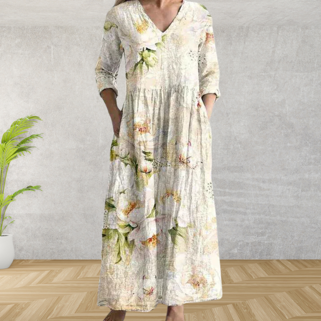 Yulya™ | Elegant Floral Midi Dress
