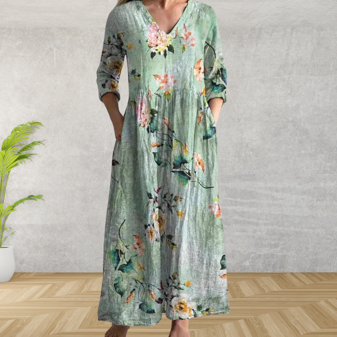 Yulya™ | Elegant Floral Midi Dress