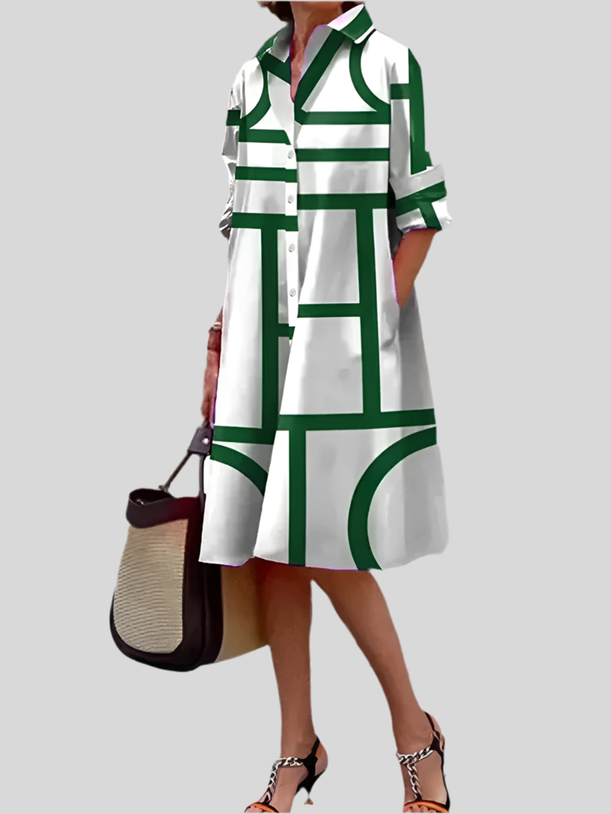 Bruria™ | Geometric Midi Dress