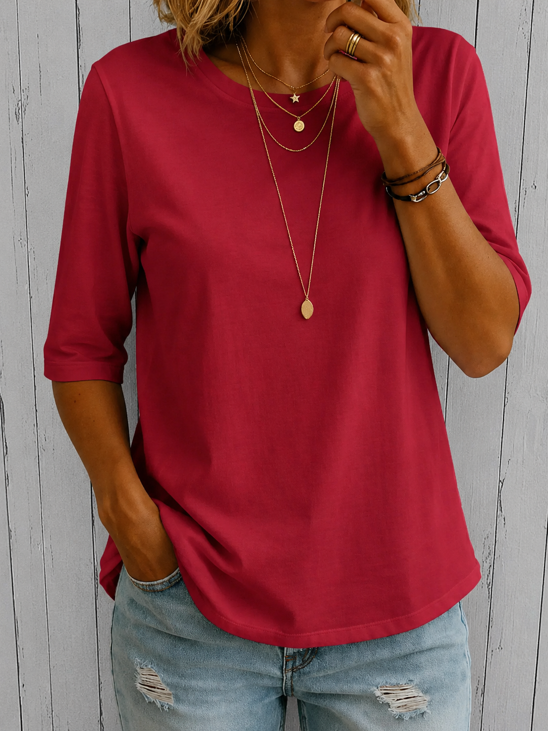 Claire | Relaxed Half-Sleeve Tee