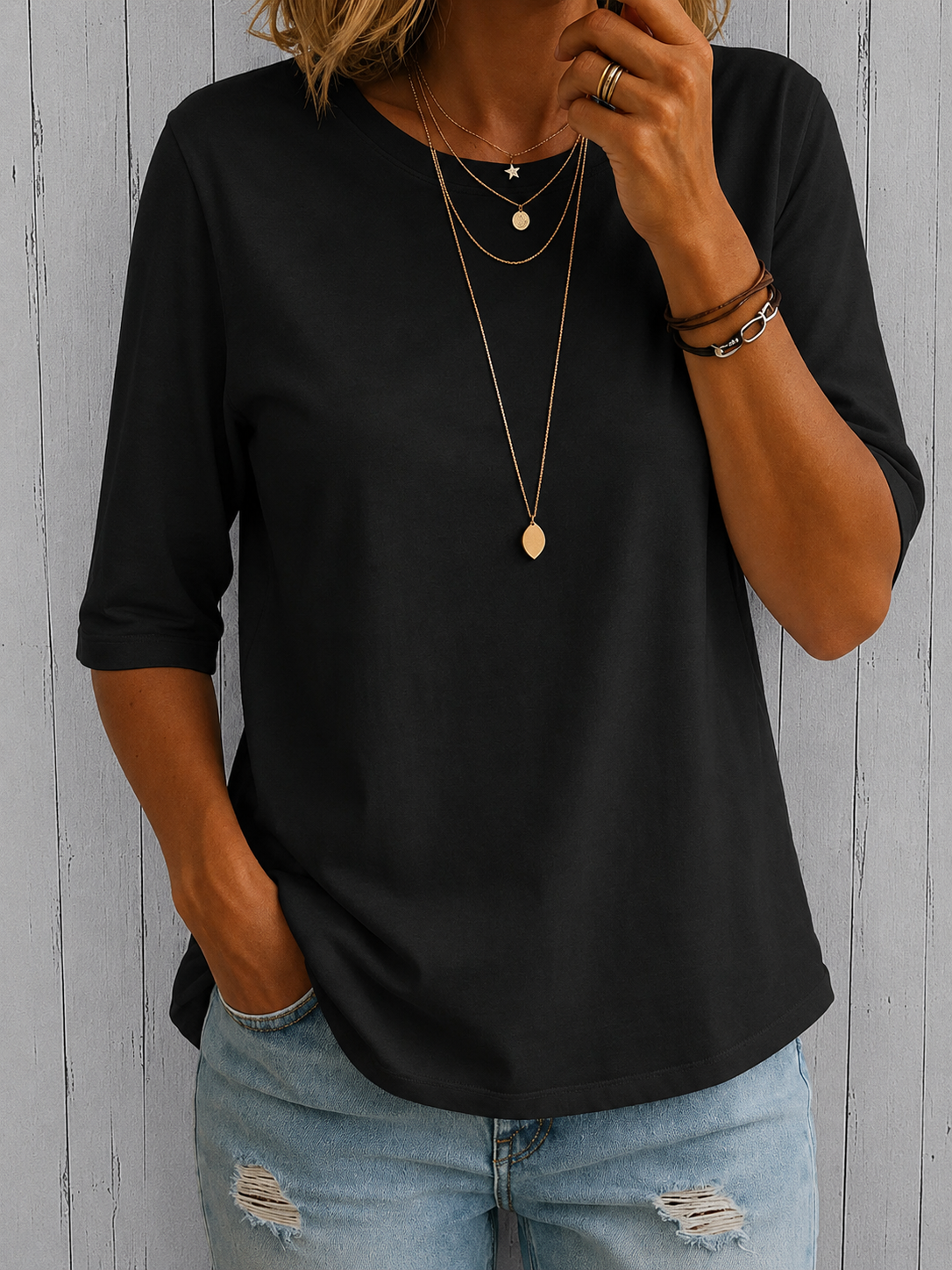 Claire | Relaxed Half-Sleeve Tee