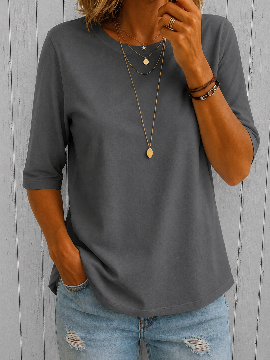 Claire | Relaxed Half-Sleeve Tee