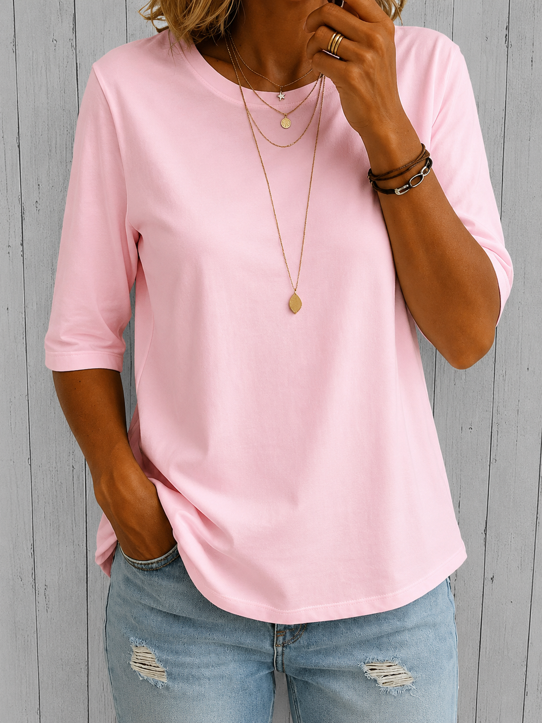 Claire | Relaxed Half-Sleeve Tee