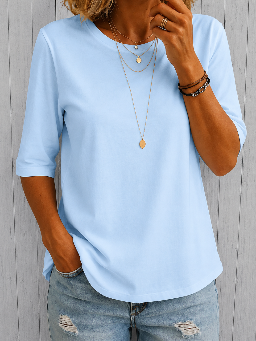 Claire | Relaxed Half-Sleeve Tee
