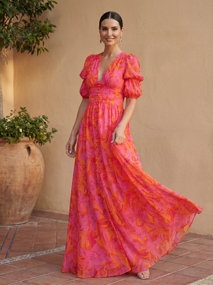 Sienna | Floral V-Neck Maxi Dress