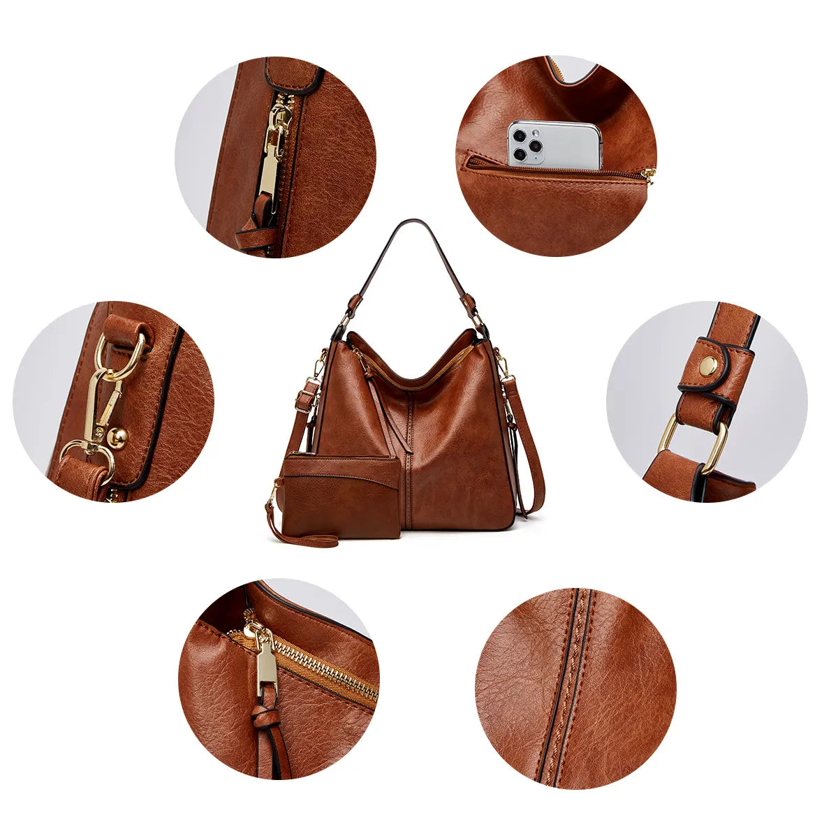 Victoria | Luxury Leather 3-Piece Bag Set