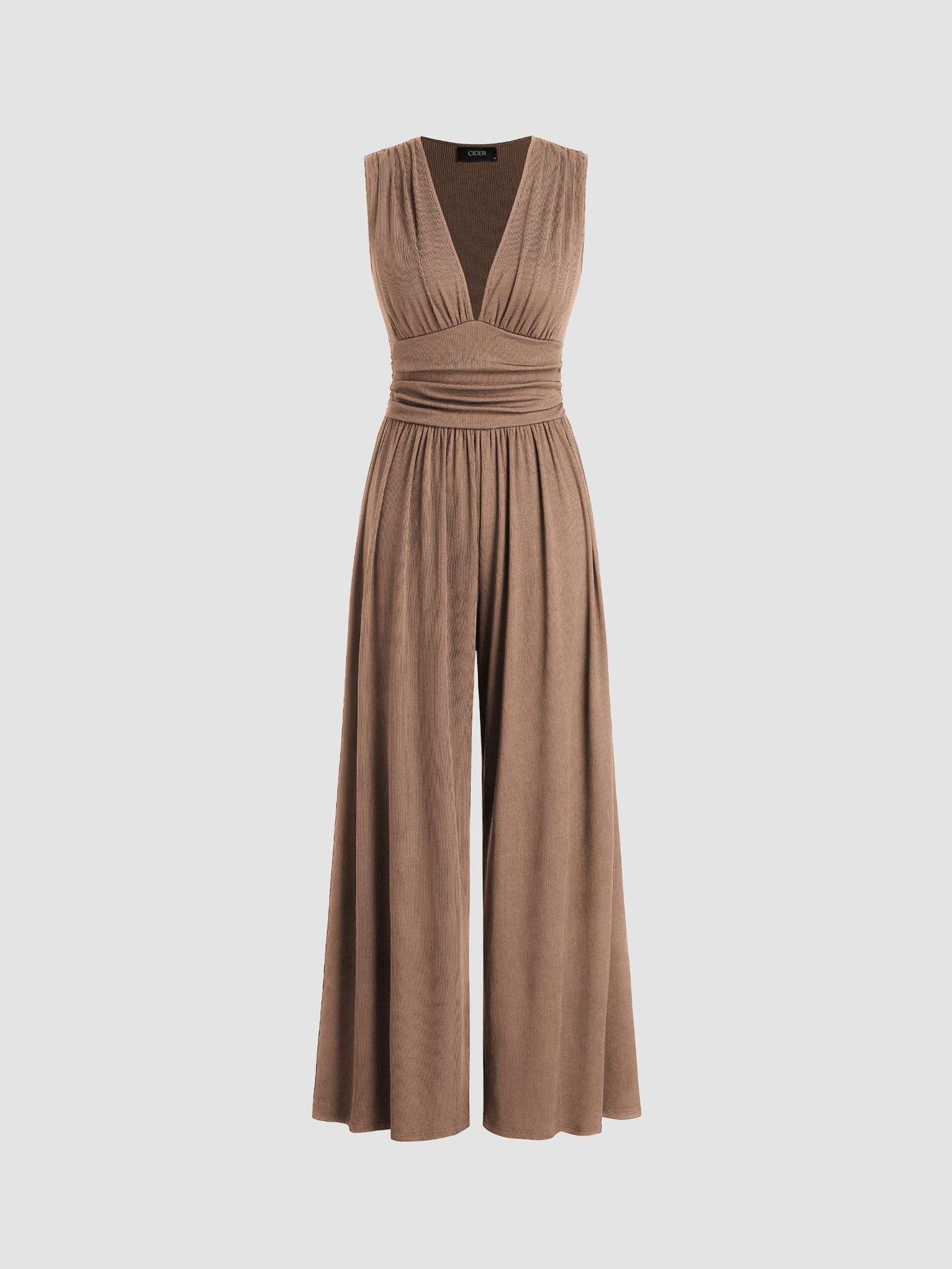 CHARITY | Textured Chic Sleeveless Wide-Leg Jumpsuit