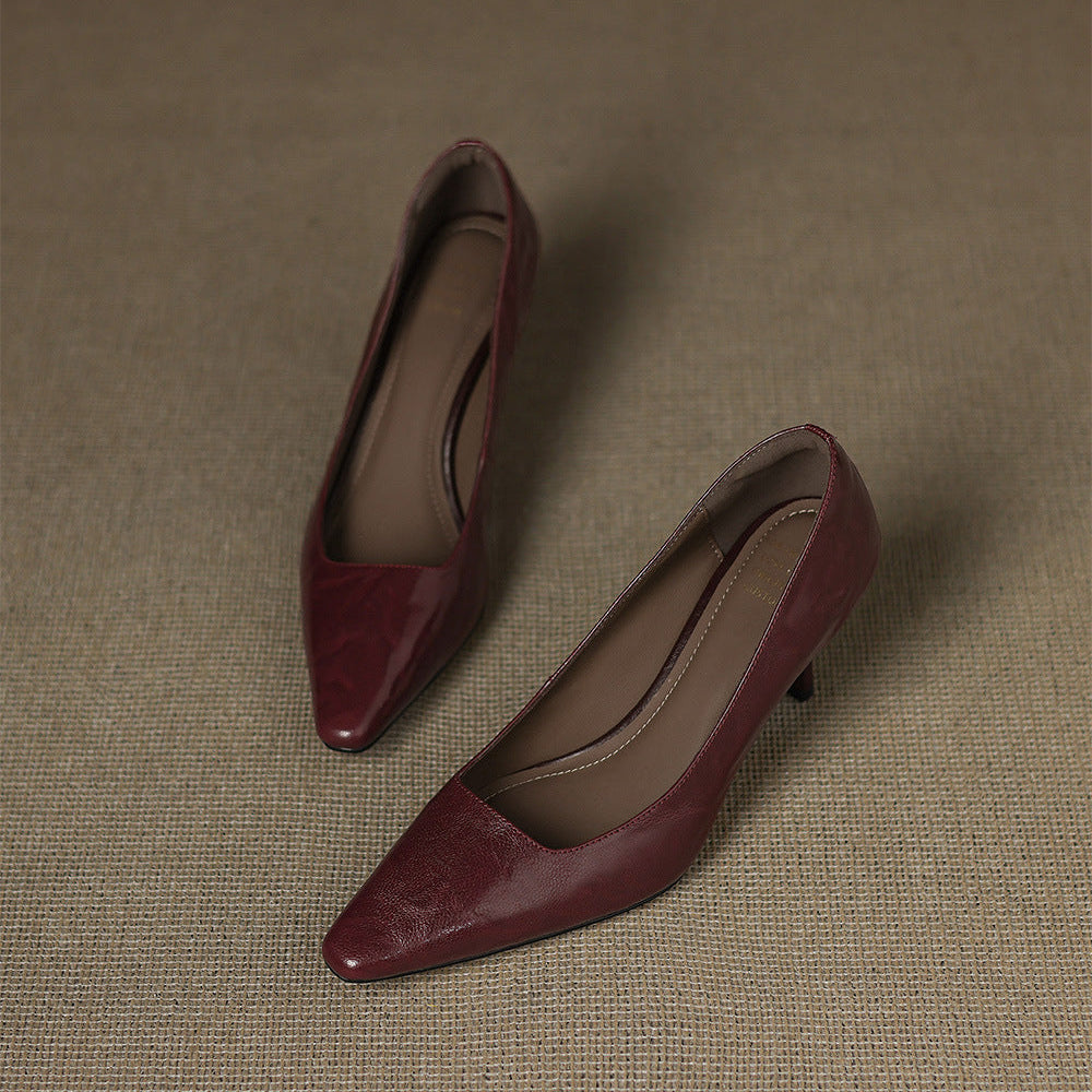 Zala Genuine Leather Heels