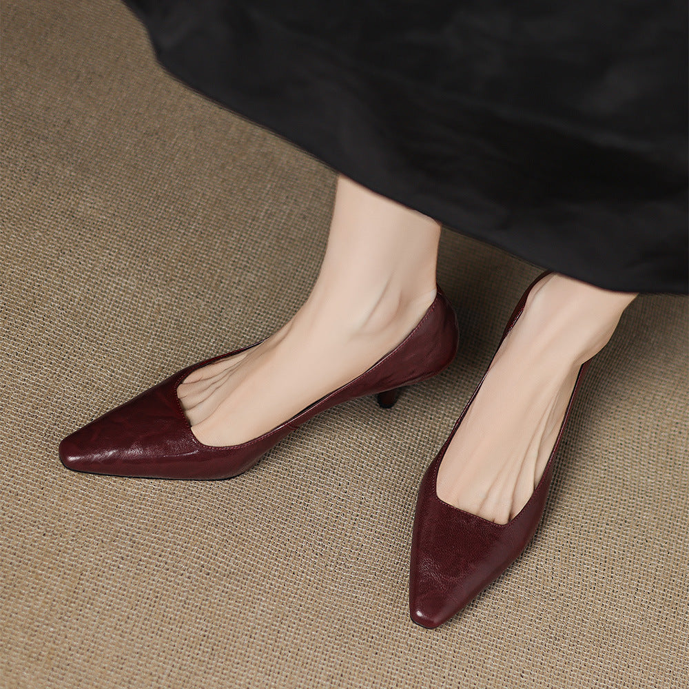 Zala Genuine Leather Heels