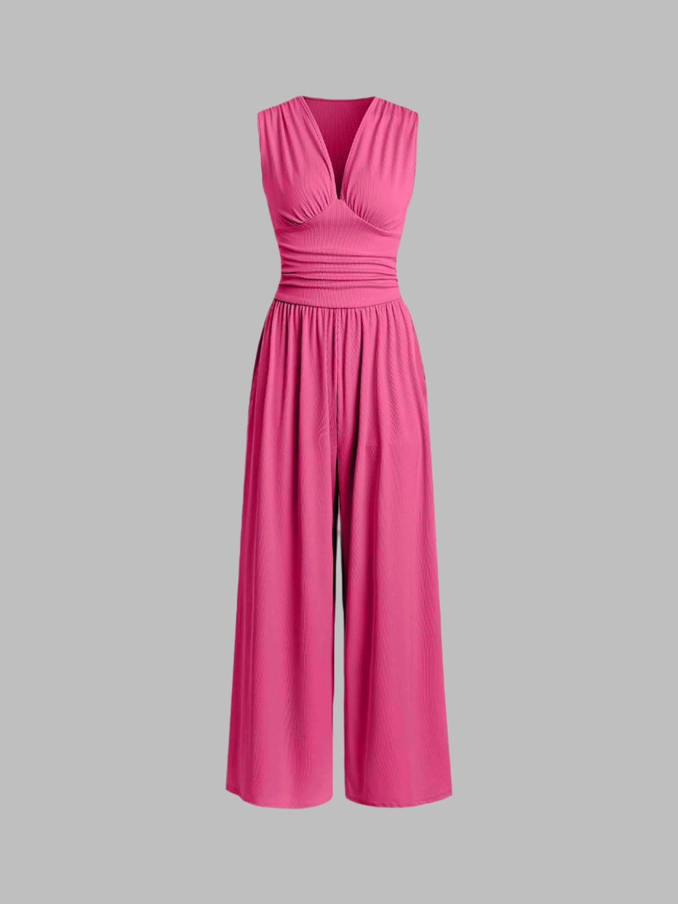 CHARITY | Textured Chic Sleeveless Wide-Leg Jumpsuit