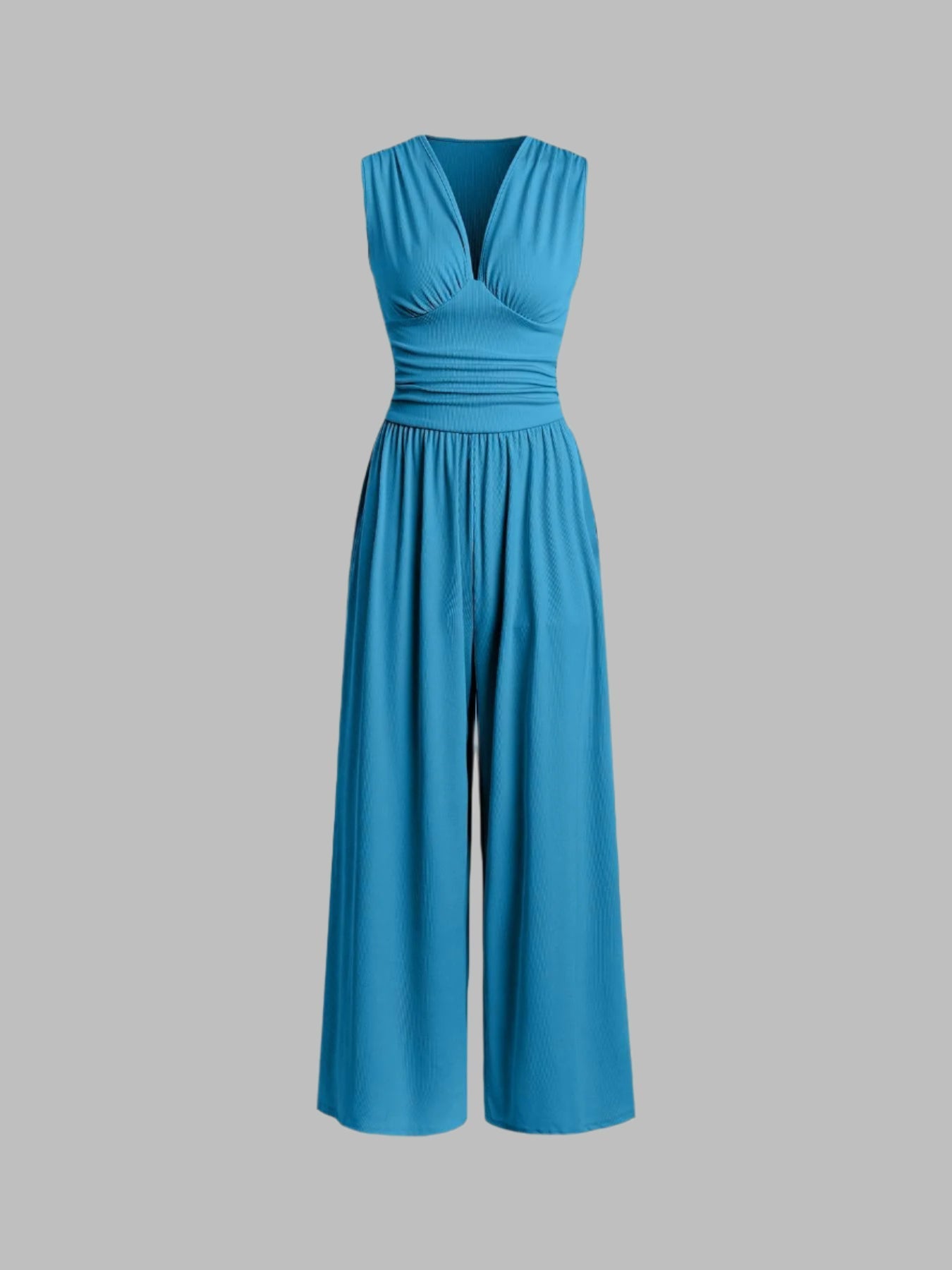 CHARITY | Textured Chic Sleeveless Wide-Leg Jumpsuit