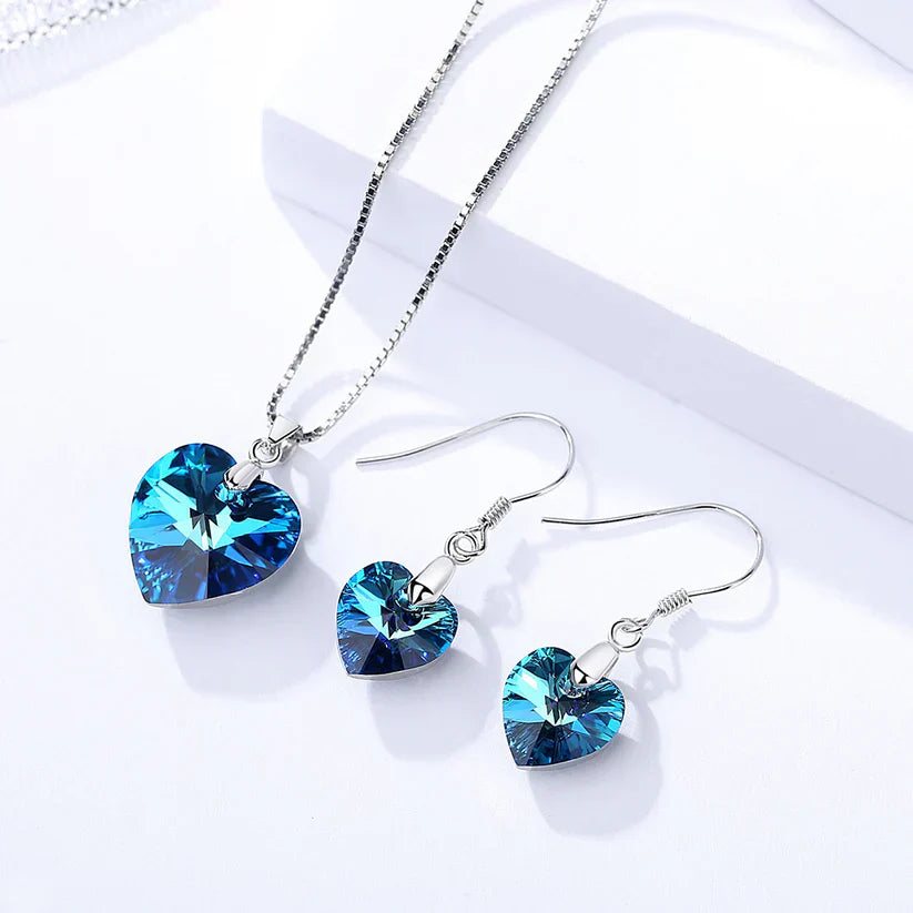 Refined love Sapphire Jewelry Set