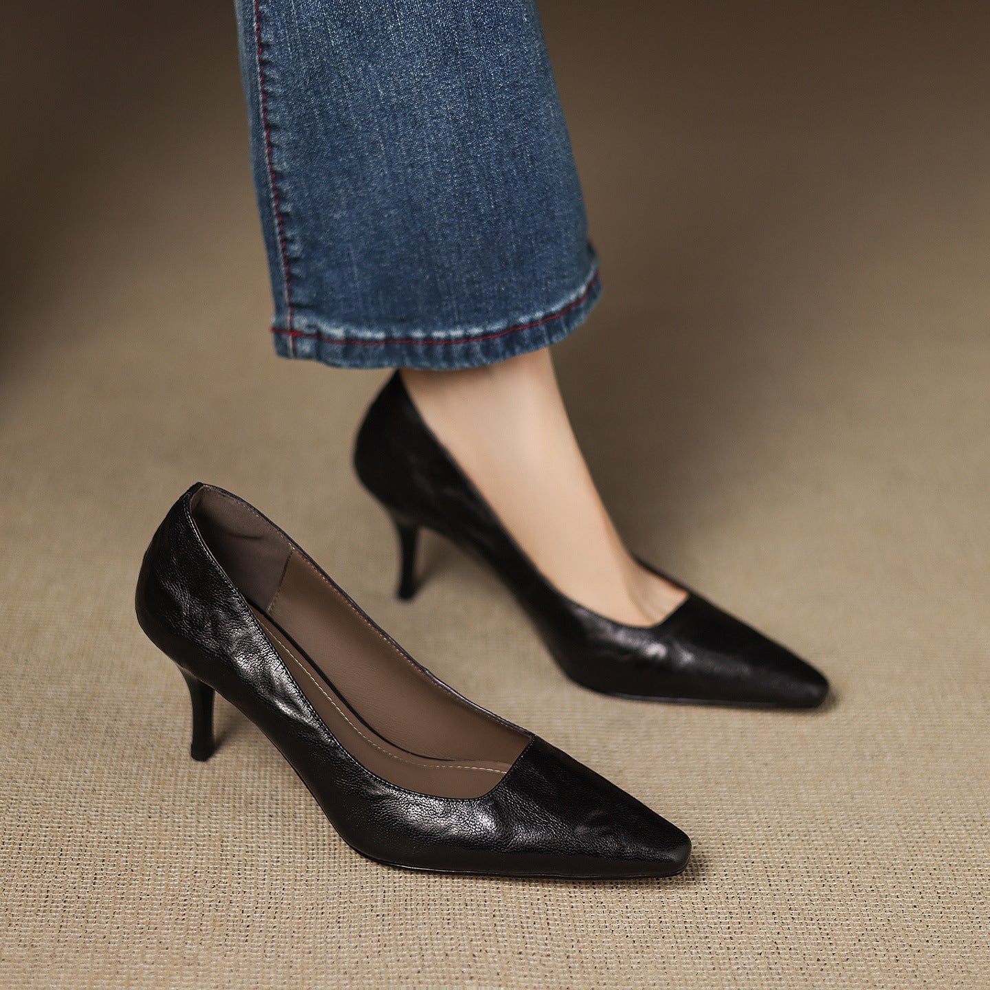 Zala Genuine Leather Heels