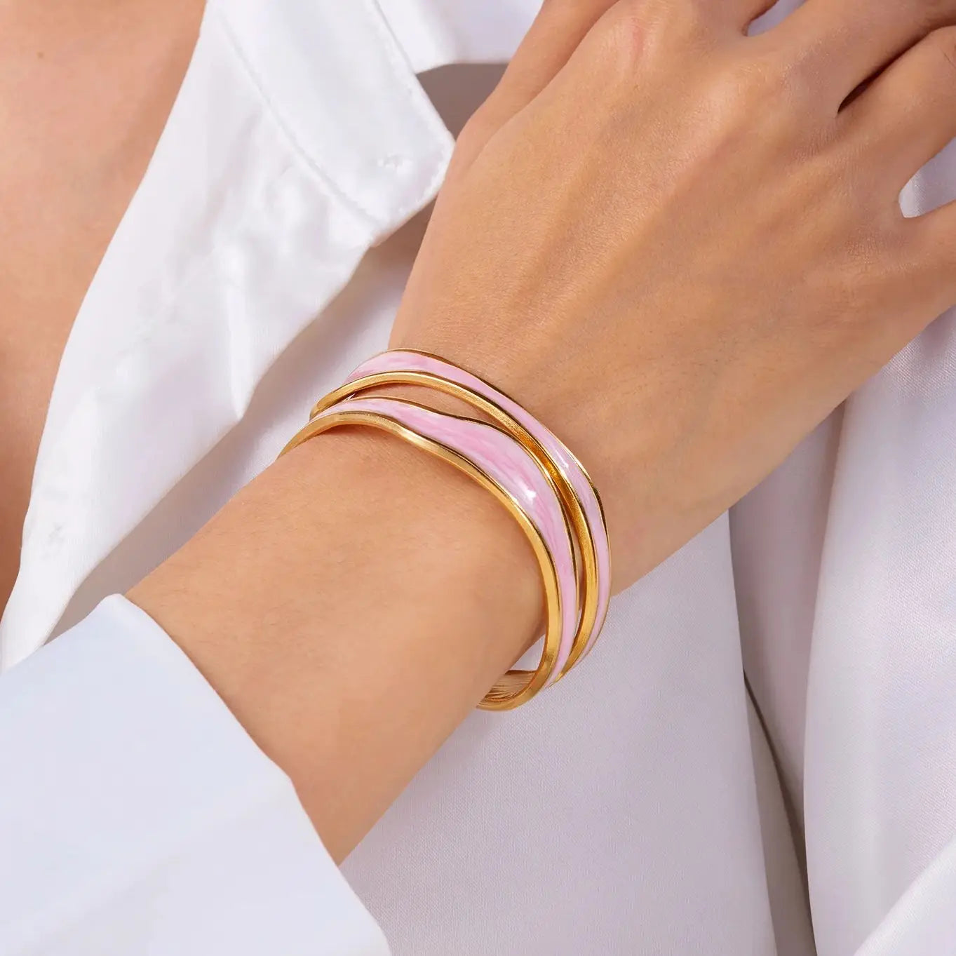 Modern Wave Stainless Steel Bracelet