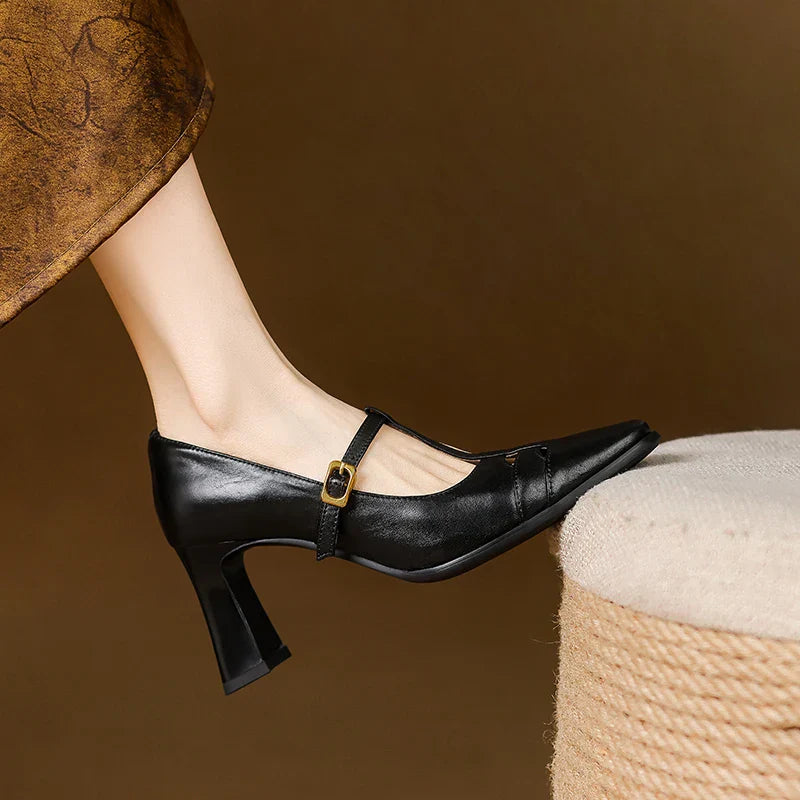 Tyla Genuine Leather Heels