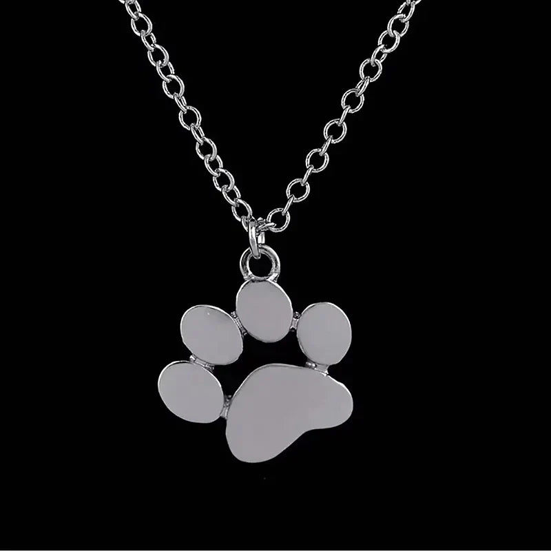 Stainless Steel Paw Print Necklace