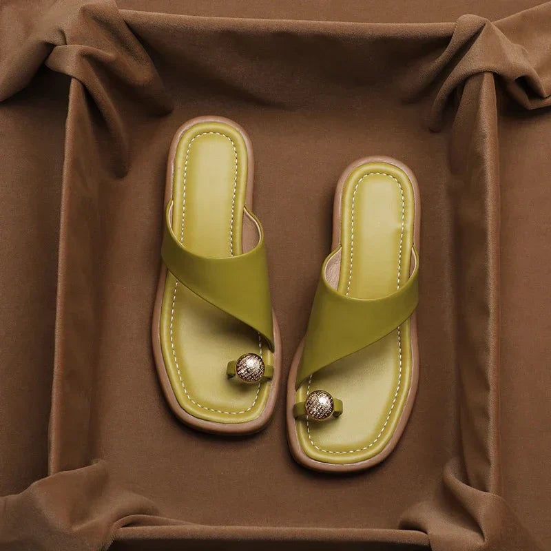 Maeve - Leather Slides