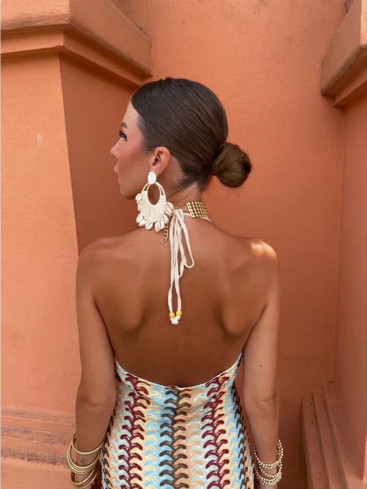 Naama-Lee™ | Backless V-Neck Maxi Dress