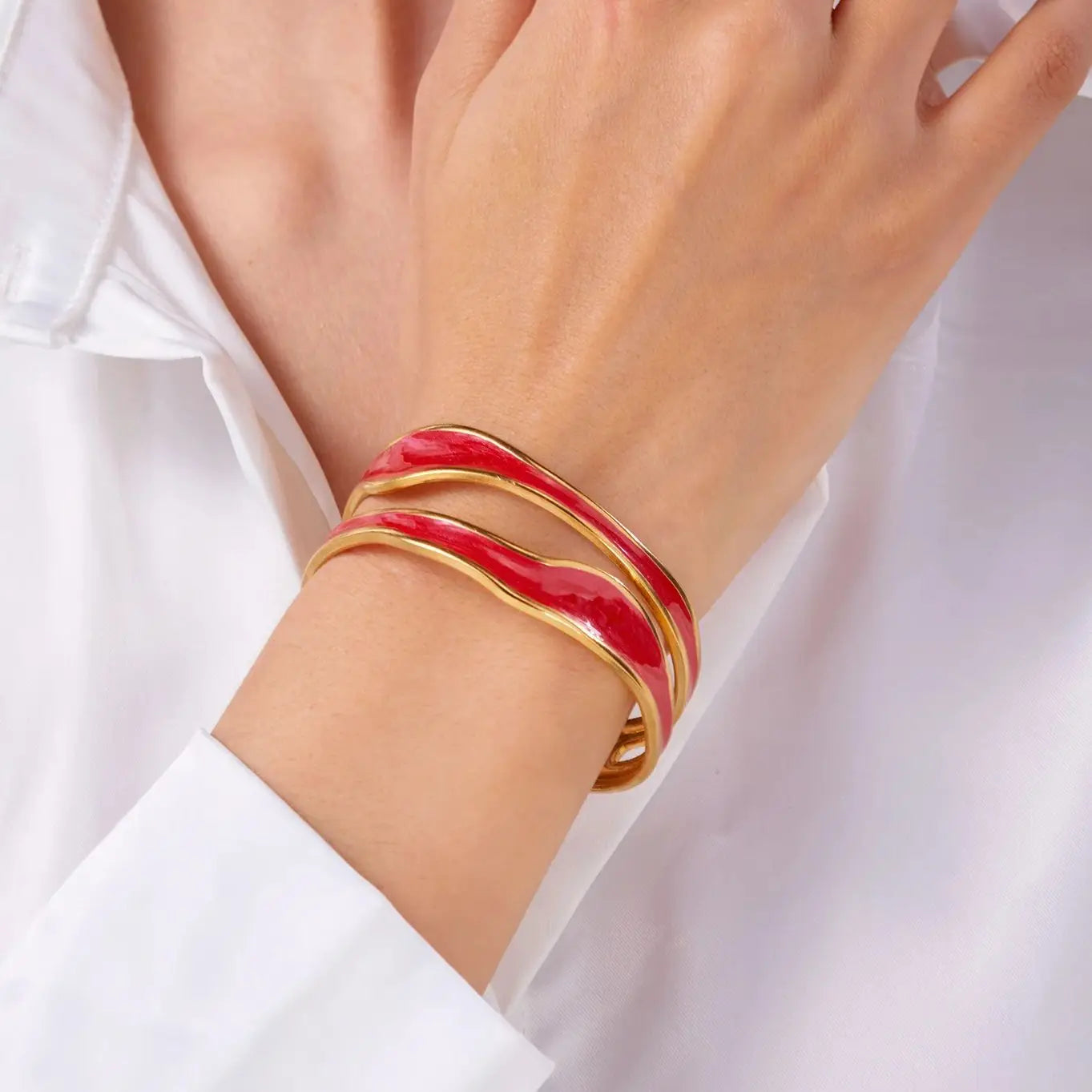 Modern Wave Stainless Steel Bracelet