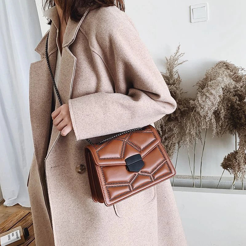 Chic PU Leather Crossbody Bag - Trendy and Stylish