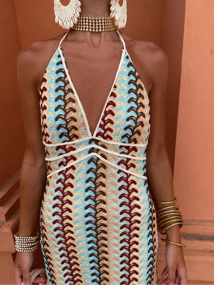 Naama-Lee™ | Backless V-Neck Maxi Dress