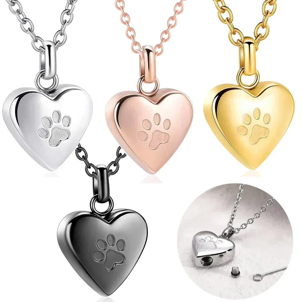Paw Heart Ashes Necklace