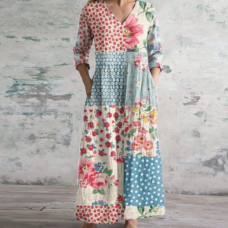 KRISTEN | ELEGANT RETRO TUMMY-COVERAGE MAXI DRESS
