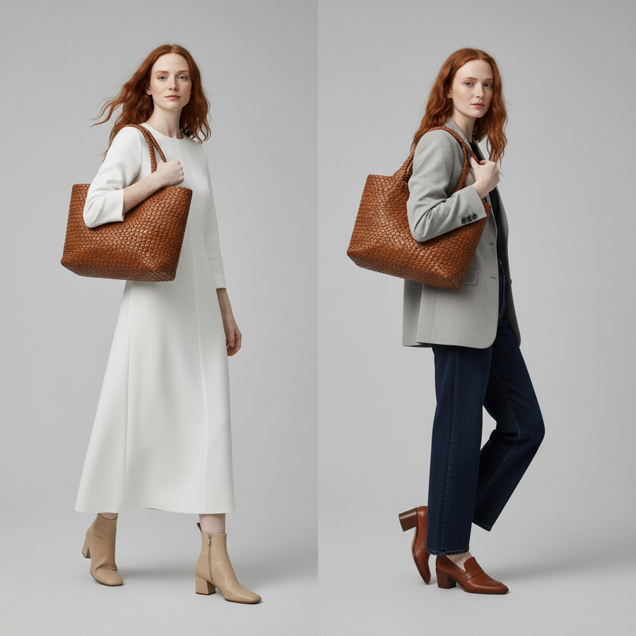 Lana - Handwoven Vegan Leather Tote