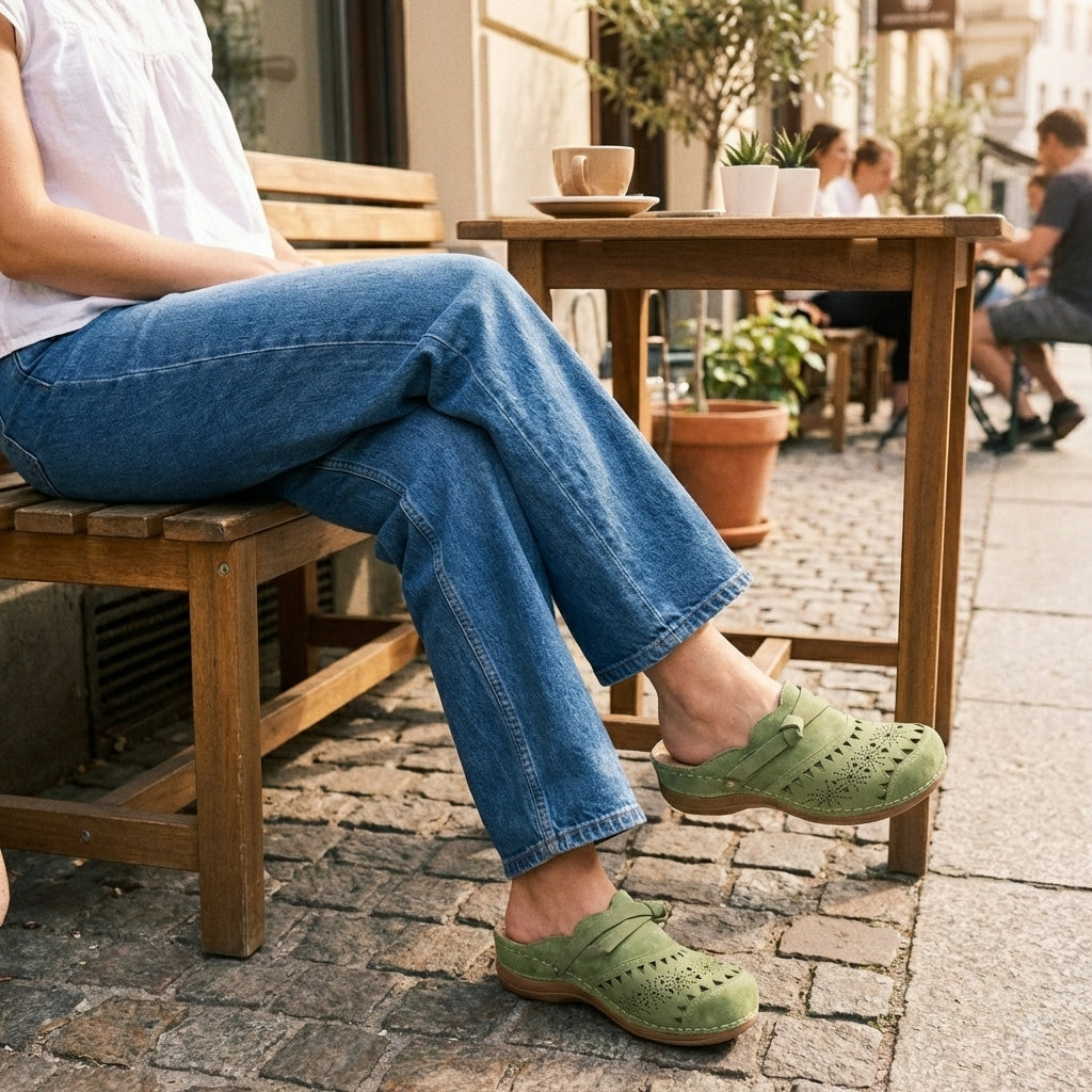 Patricia - Bow Hollow Out Flat Mules