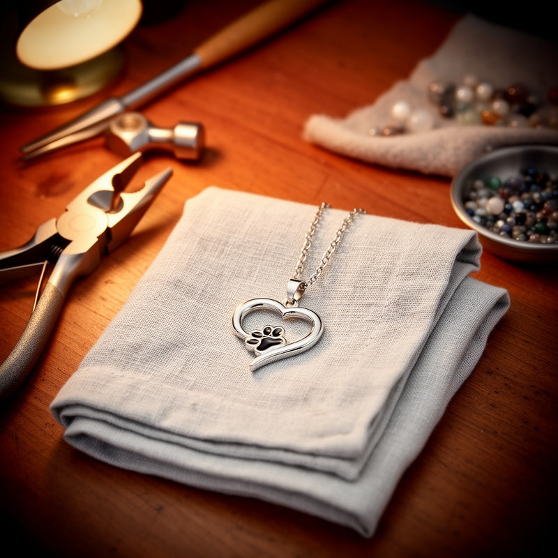 Elegant Paw Heart Necklace