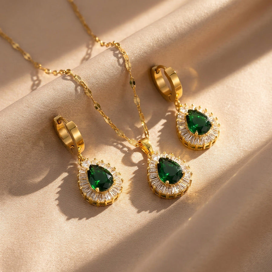 Opulent Emerald Jewelry Set