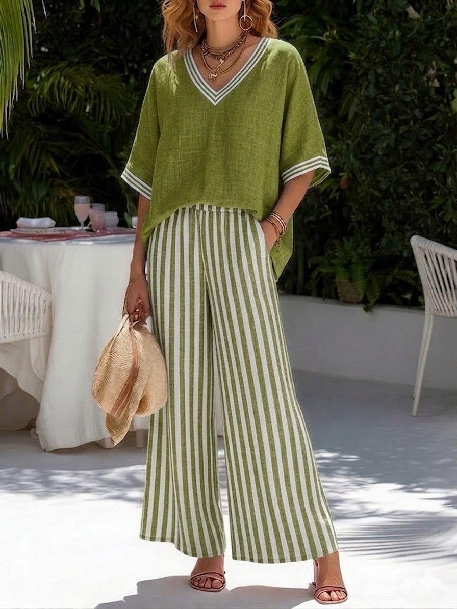 Amélia | Striped Linen Set