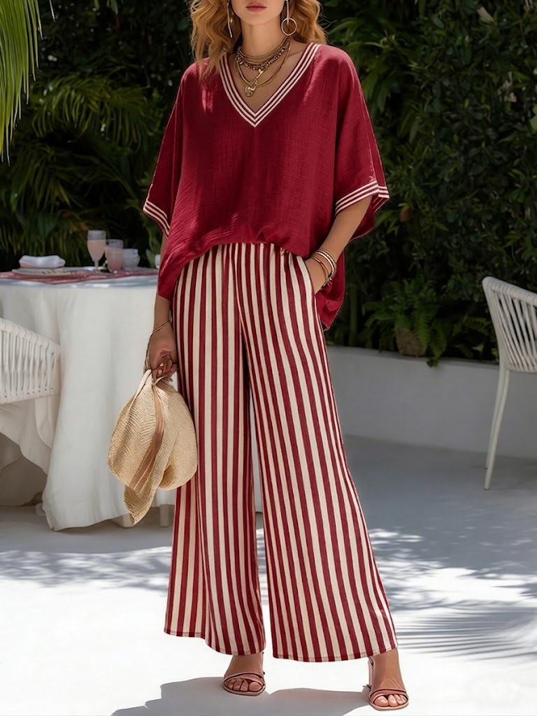 Amélia | Striped Linen Set