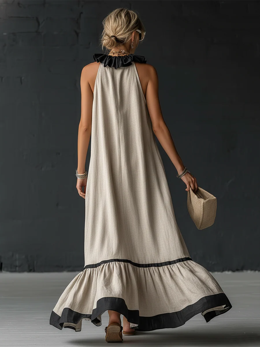 Nathalie | long dress with ruffles