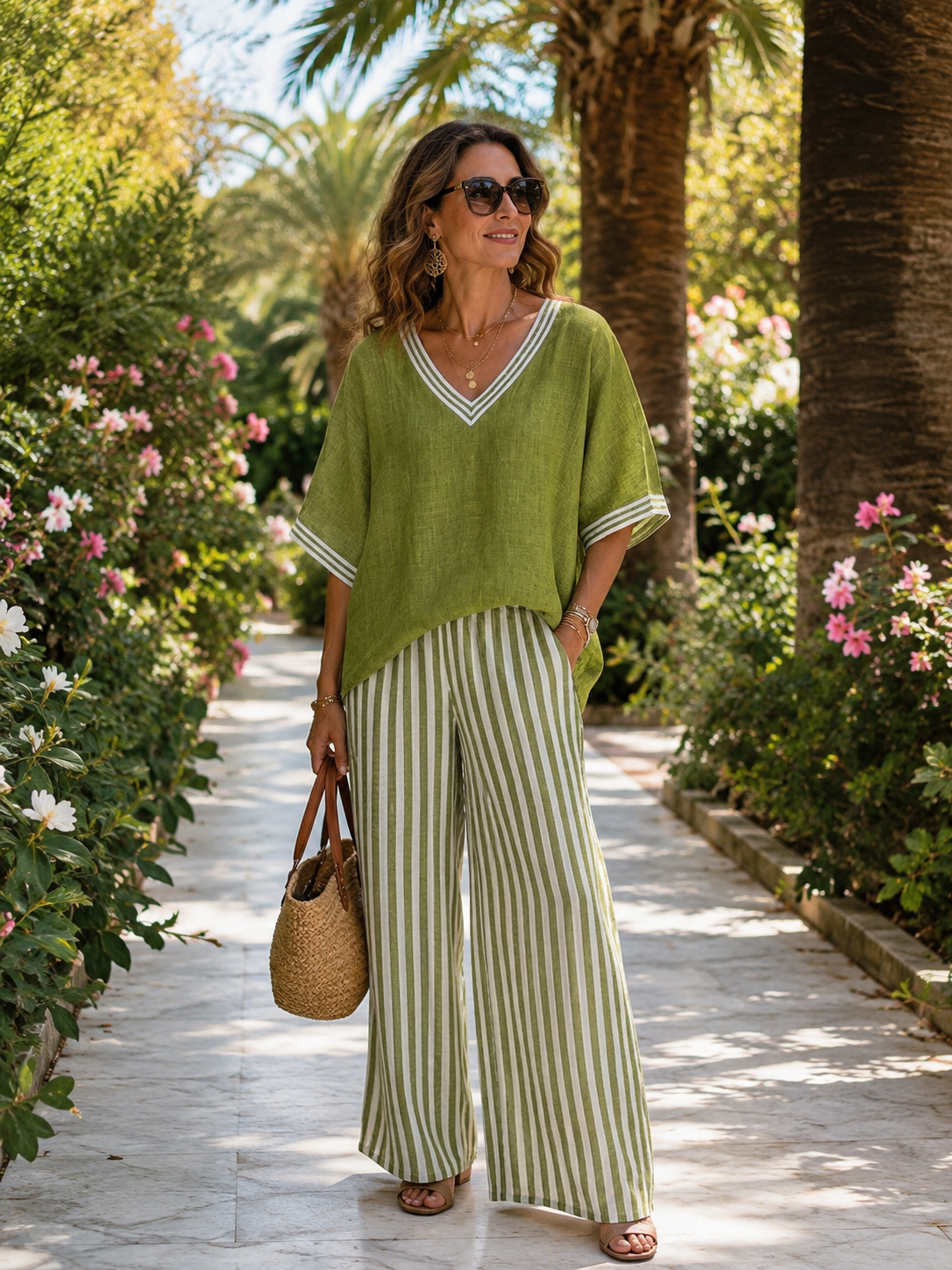 Amélia | Striped Linen Set