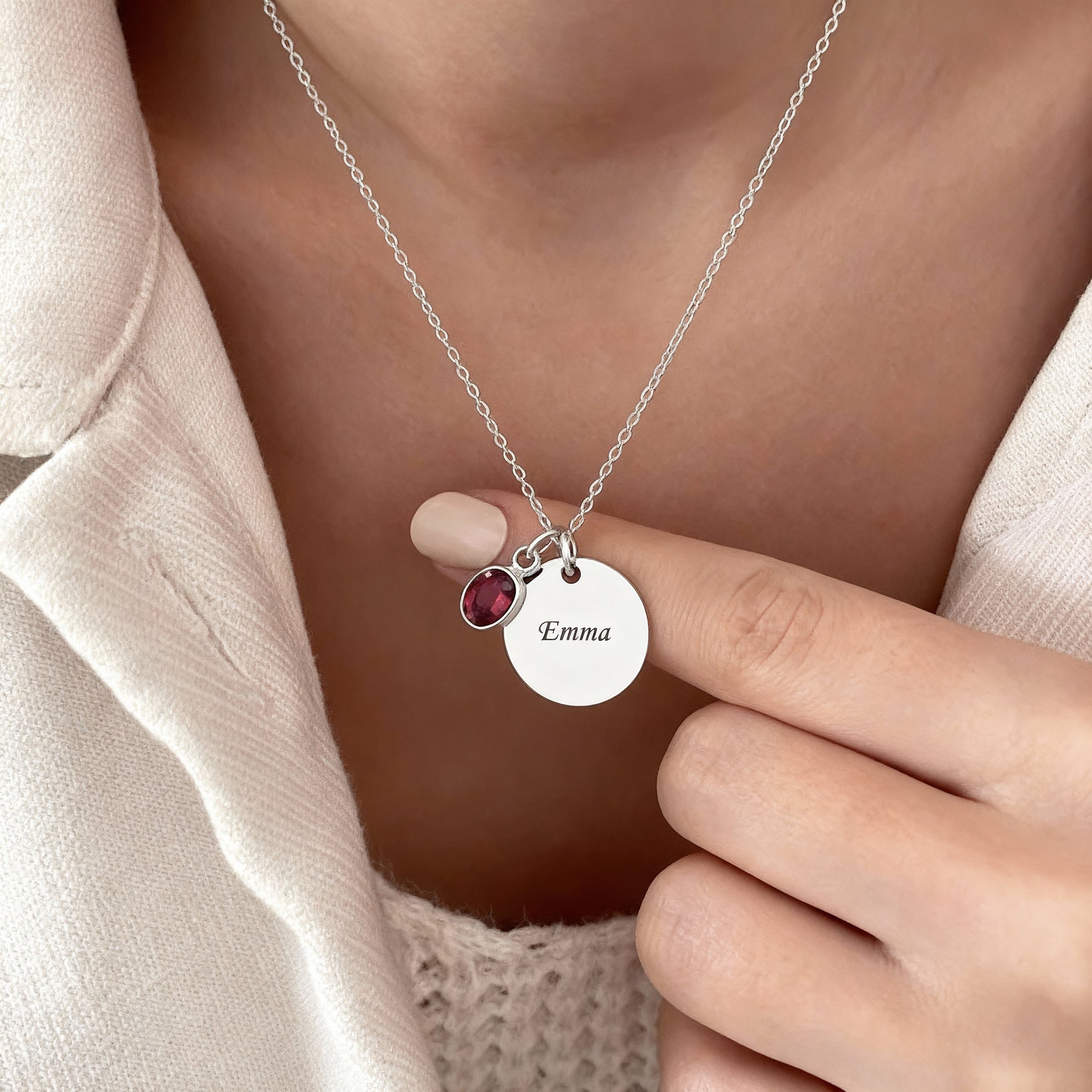 Custom Ruby Name Necklace
